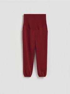 Bawełniane spodnie jogger - bordowy