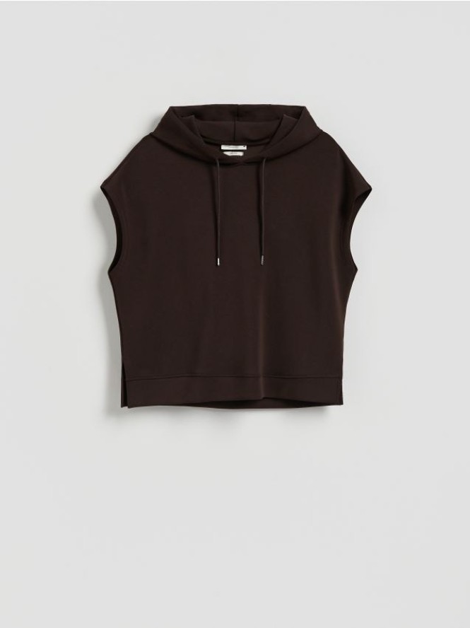 Bluza bez rękawów - ciemnobrązowy