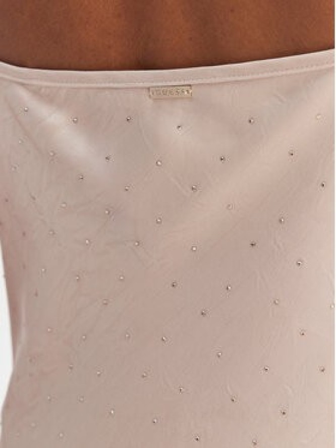 Guess Sukienka wieczorowa W6RK50 WJ732 Beżowy Classic Fit