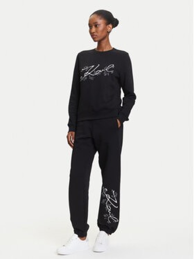 KARL LAGERFELD Bluza A3W20010 Czarny Regular Fit
