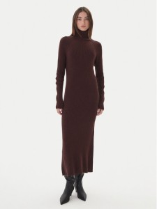 Kontatto Sukienka dzianinowa 3M0853C Brązowy Regular Fit