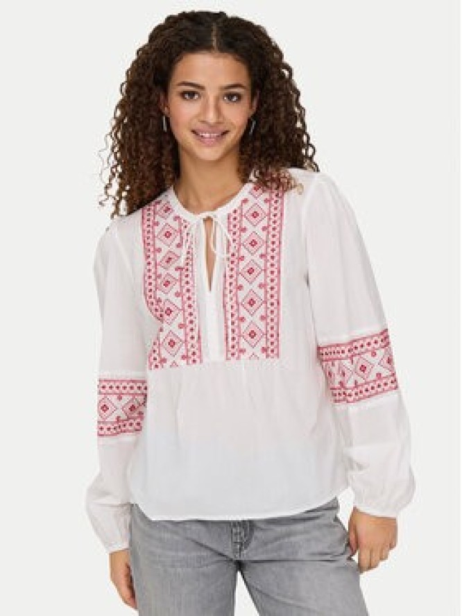 JDY Bluzka Lulu 15345478 Biały Regular Fit