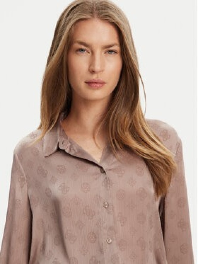 Guess Koszula W5YH1A WHCR2 Beżowy Regular Fit