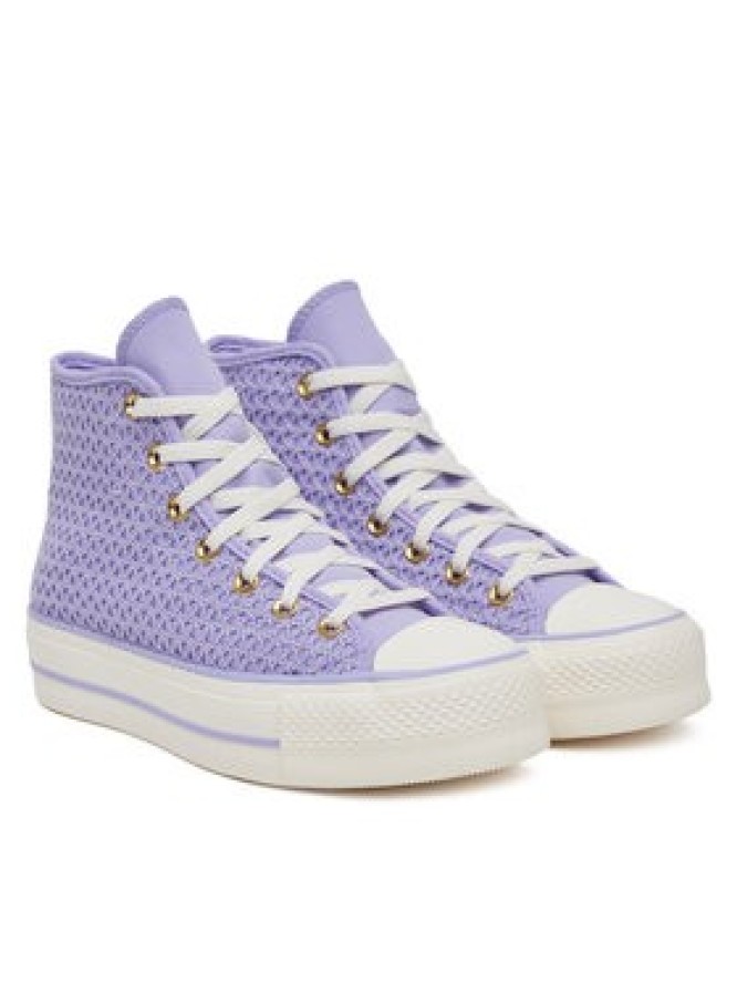 Converse Trampki Chuck Taylor All Star Lift Platform Knit Kadın Mor A13644C Fioletowy