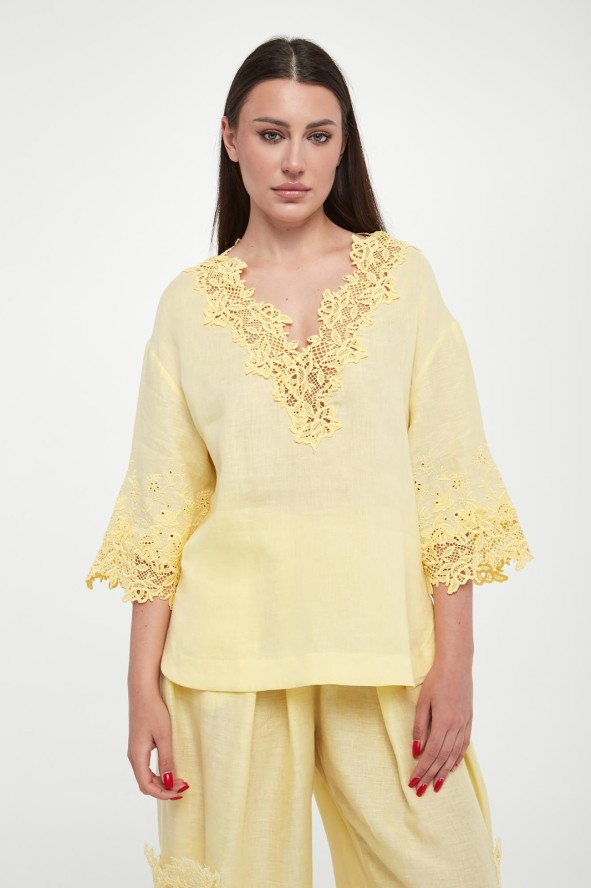 Bluzka damska lniana ERMANNO SCERVINO LIFE