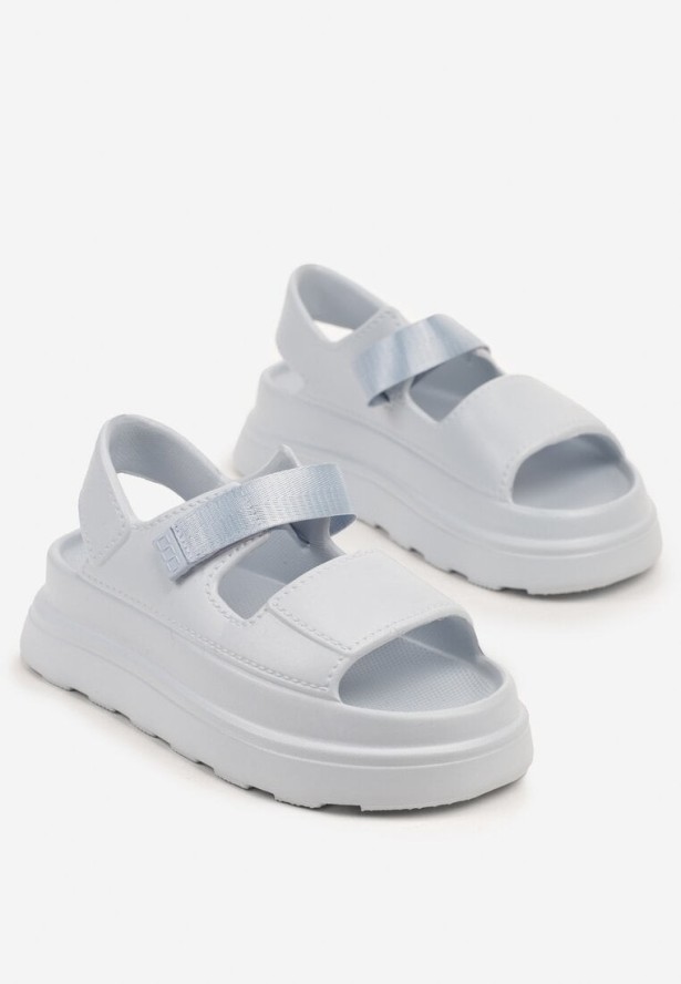 Jasnoniebieskie Sandały Sportowe na Grubej Podeszwie Lisaniel