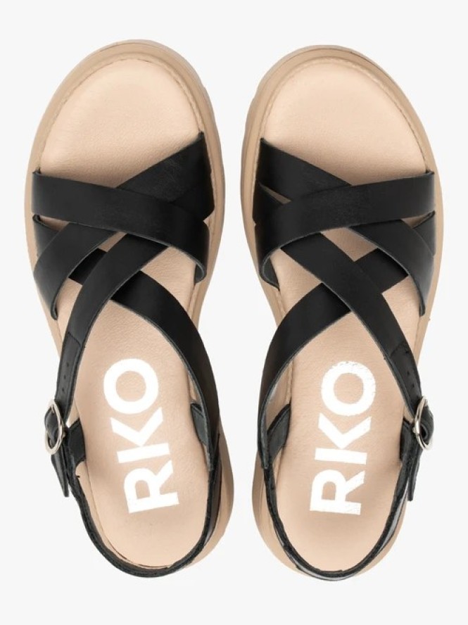 Czarne sandały damskie z platformą