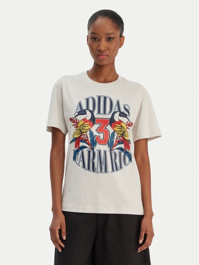 adidas T-Shirt Farm Rio Graphic KD4641 Écru Regular Fit