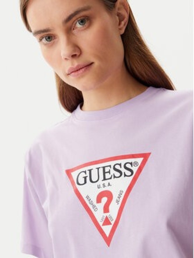 Guess Jeans T-Shirt W4YI73 K8HM0 Fioletowy Boxy Fit