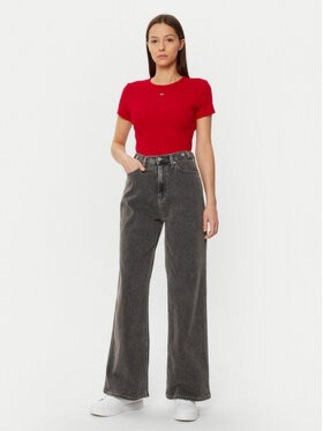 Tommy Jeans T-Shirt Essential DW0DW17383 Czerwony Slim Fit