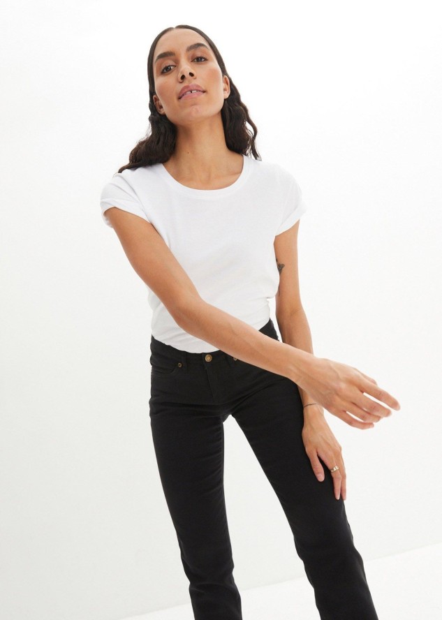 Dżinsy ze stretchem straight, mid waist