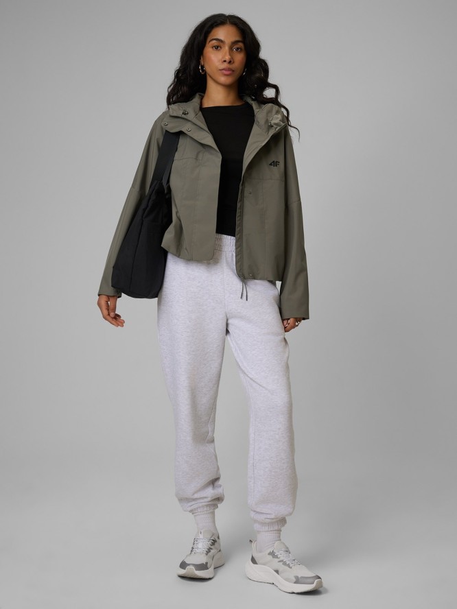 4F Longsleeve slim gładki damski - czarny M