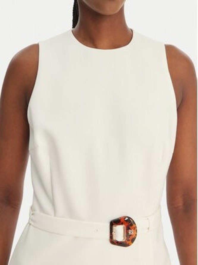 HUGO Sukienka koktajlowa Kidenna 50559186 Écru Regular Fit