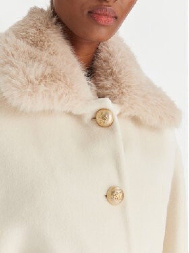 YES LONDON Płaszcz wełniany CD1211ECO Écru Regular Fit