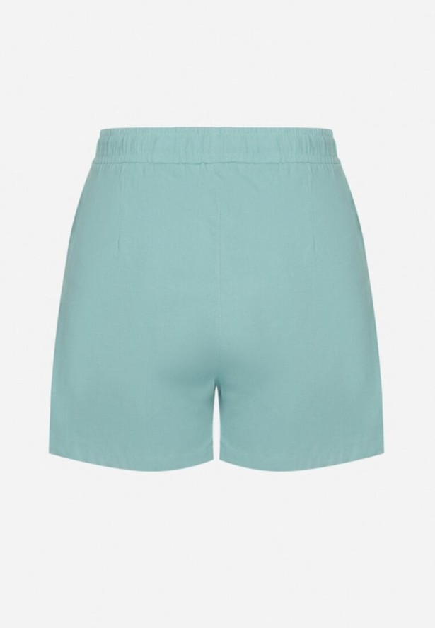 Jasnoniebieskie Bawełniane Szorty z Wysokim Stanem Tanalianea