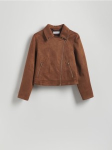 Ramoneska z imitacji zamszu - brązowy