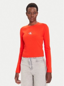 Calvin Klein Jeans Bluzka Monogram LV047A803G Czerwony Slim Fit