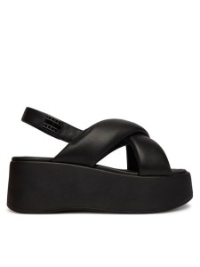 Tommy Jeans Sandały Padded Strap Wedge Sandals EN0EN02946 Czarny
