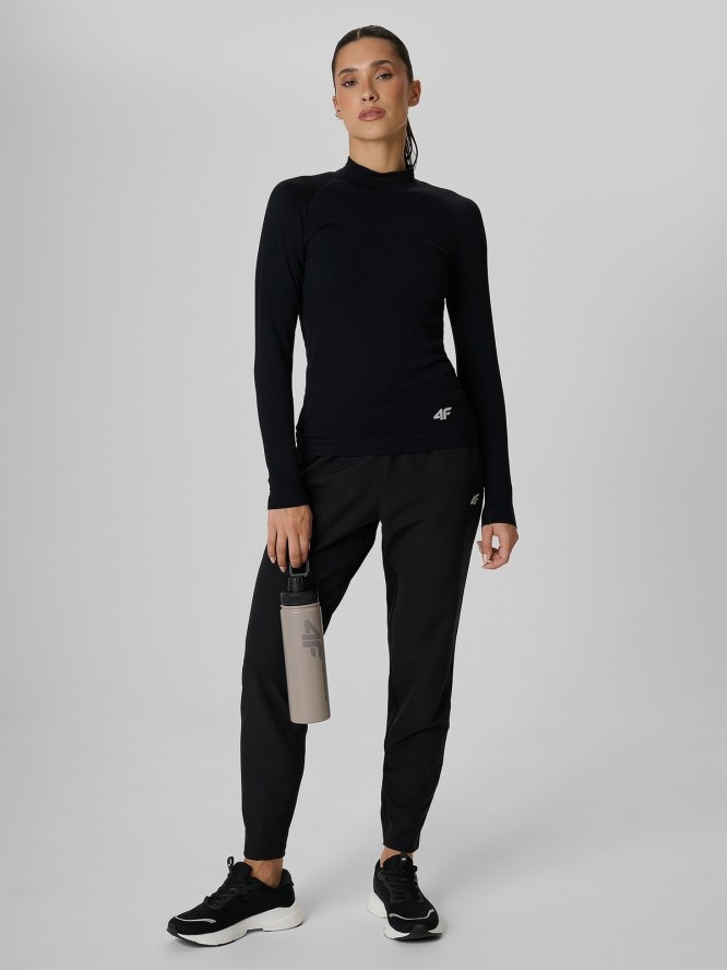 4F Longsleeve do biegania slim szybkoschnący damski - czarny XS/S