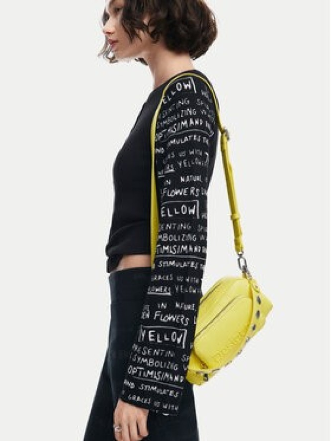 Desigual Bluzka Rebe 24WWTK78 Czarny Slim Fit