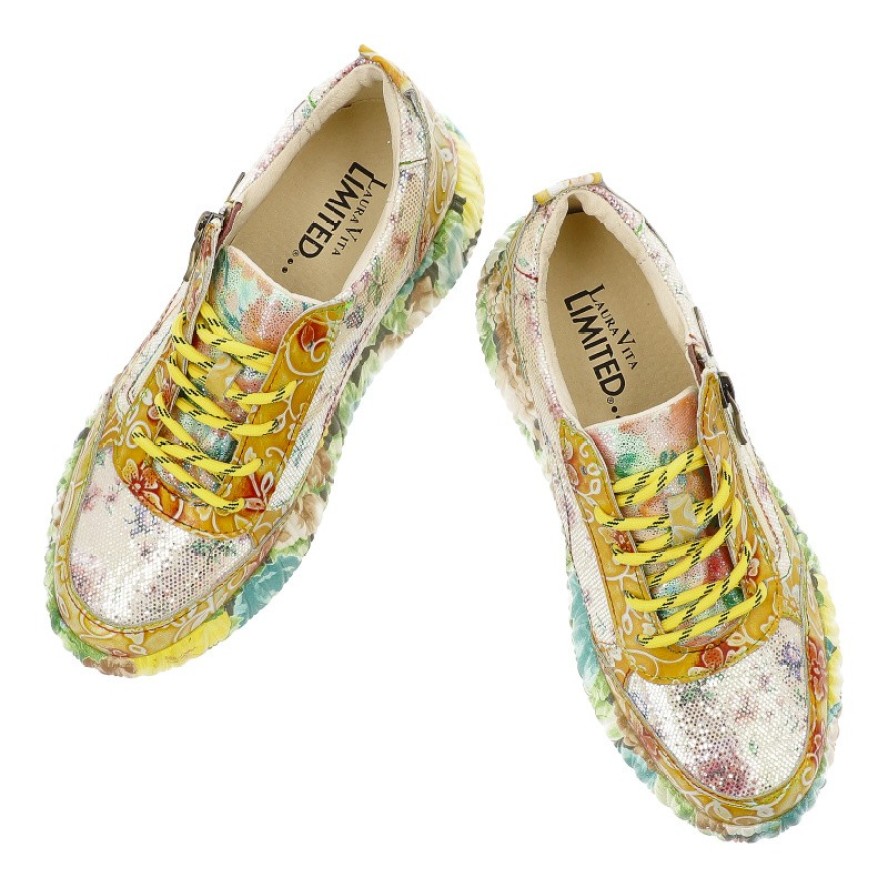 Żółte Sneakersy Laura Vita Modne Obuwie Damskie Edycja Limitowana