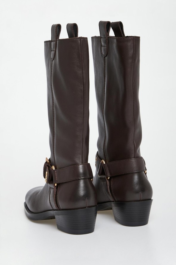 Kozaki damskie skórzane biker LIU JO