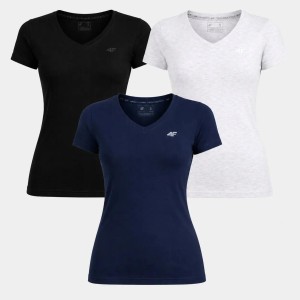 T-SHIRT DAMSKI 4F KOSZULKA SPORTOWA ZESTAW KOMPLET 3 SZTUKI XS F3307 SS26