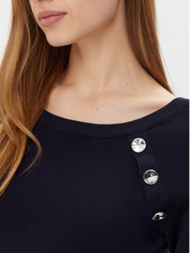 Morgan Sukienka dzianinowa 251-RMVALI Granatowy Slim Fit