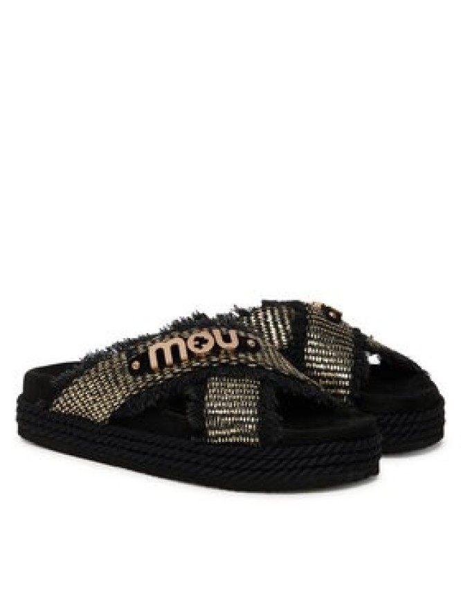Mou Klapki Criss-cross MU.SW451009K Czarny