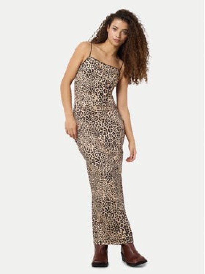 Noisy May Sukienka letnia Avery 27034320 Brązowy Slim Fit