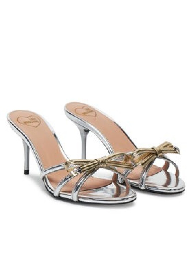 LOVE MOSCHINO Klapki JA28036G1MJE190A Srebrny