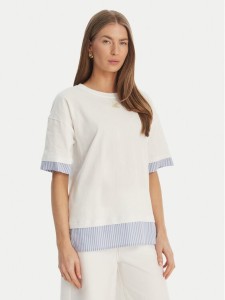 Luisa Spagnoli T-Shirt Baiadera 543155 Biały Regular Fit