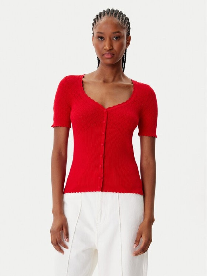 Morgan Bluzka 252-MSNAKE Czerwony Slim Fit