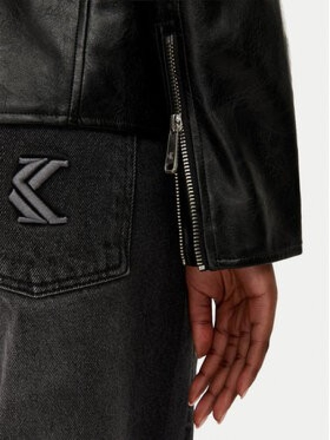 Calvin Klein Jeans Kurtka z imitacji skóry LV047G515G Czarny Relaxed Fit