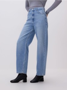 Jeansy barrel leg - niebieski
