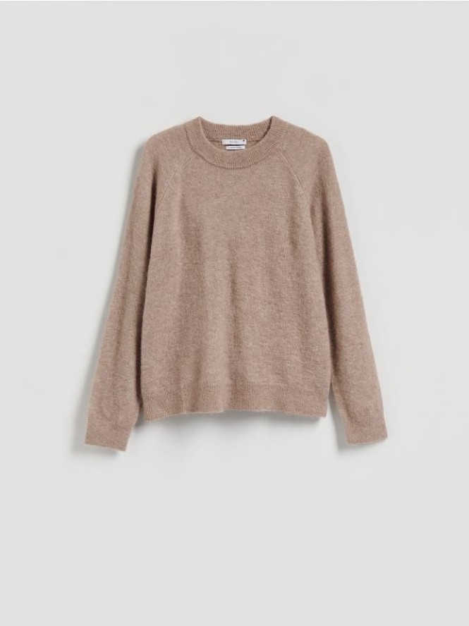 Sweter z wełną - brązowy