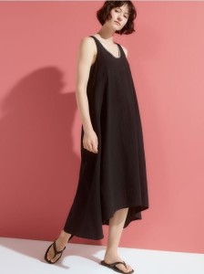 Bawełniana sukienka midi - czarny