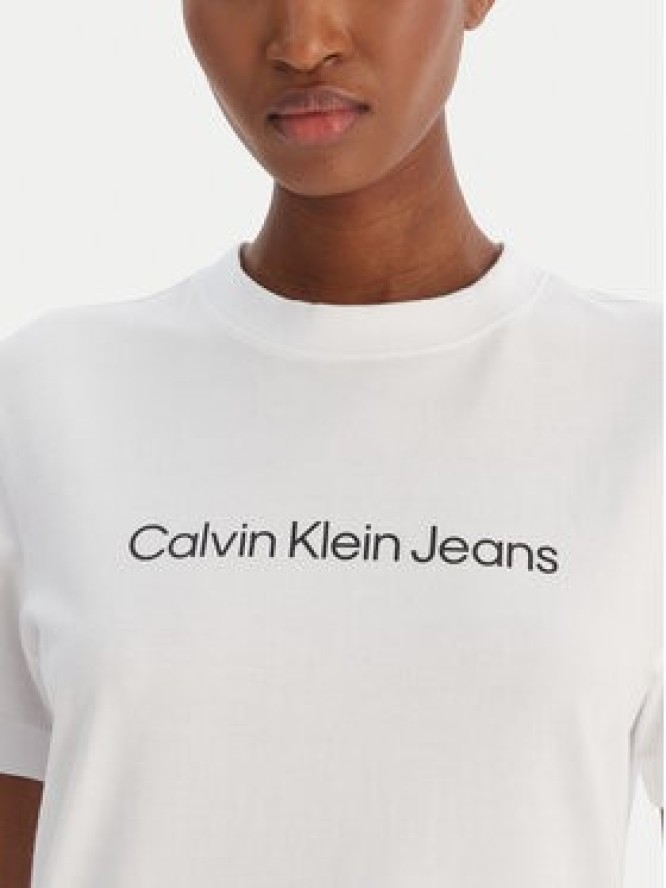 Calvin Klein Jeans T-Shirt A- Inst. Logo Classic LV047C912G Biały Regular Fit