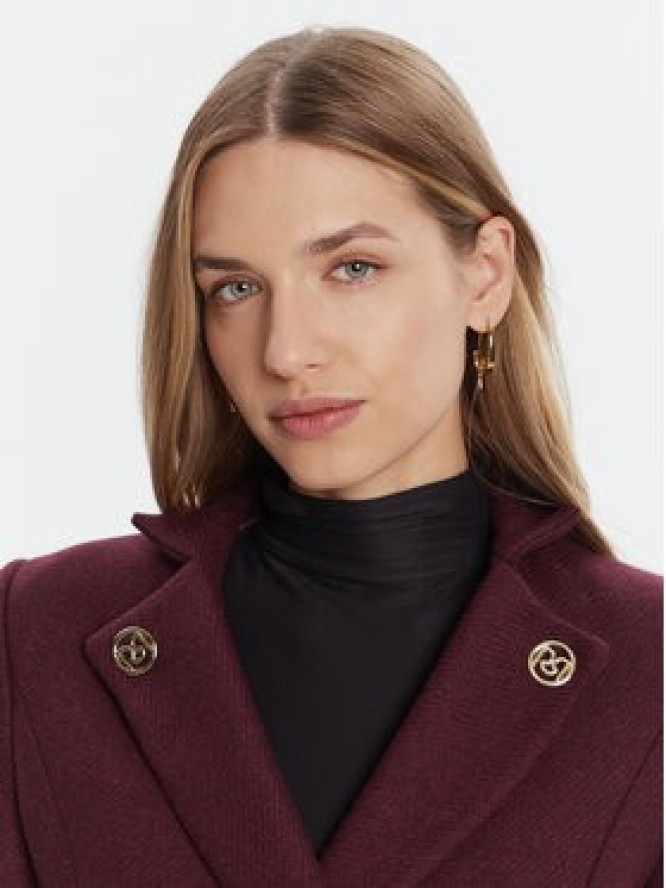 Rinascimento Płaszcz wełniany CFC0126218003 Bordowy Regular Fit