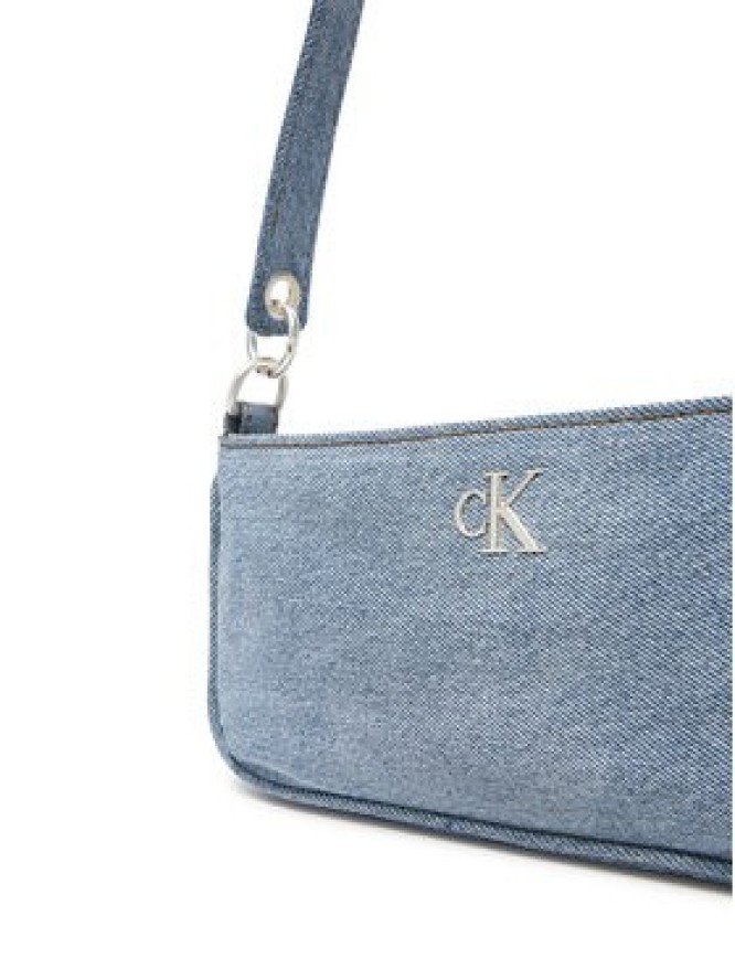 Calvin Klein Torebka Denim Shoulder Pouch W/Strap LV04F3217G Niebieski