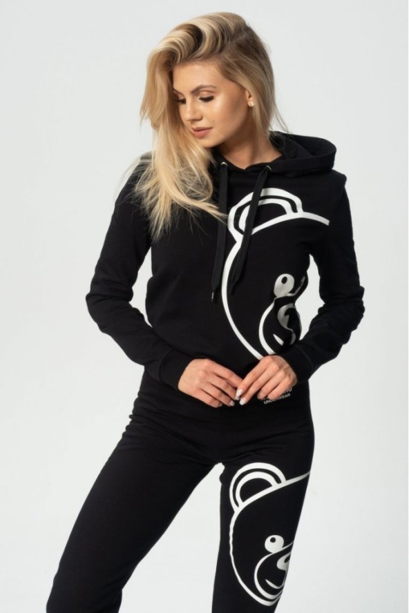 MOSCHINO Czarna bluza damska z kapturem, Rozmiar XS