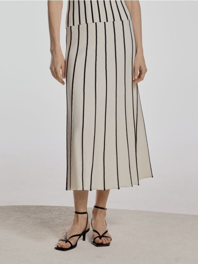 Strukturalna spódnica midi - wielobarwny