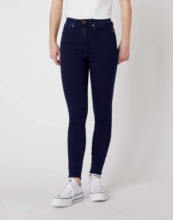 SPODNIE DAMSKIE WRANGLER WRIGGLER INK BLUE W2H0JC22H 112128603