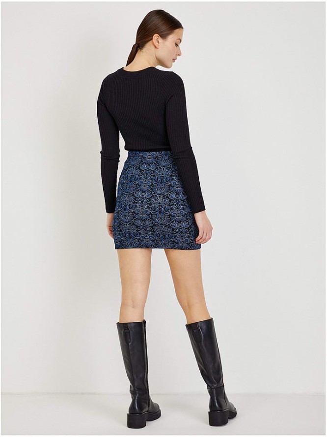 orsay Spódnica w kolorze czarno-niebieskim rozmiar: L