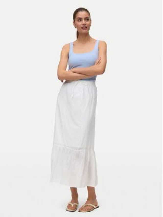 Vero Moda Spódnica midi Vmtrine 10343485 Biały Regular Fit