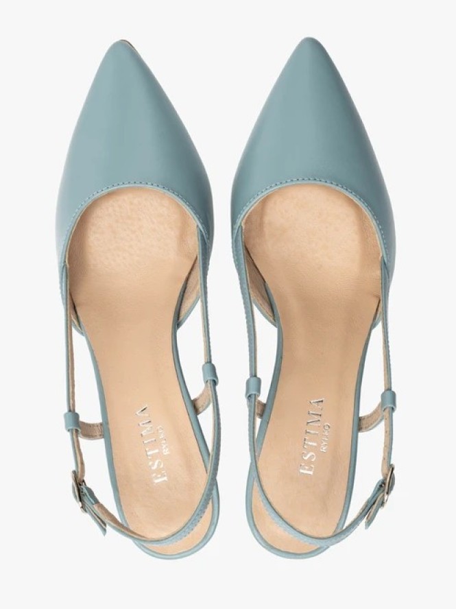 Niebieskie czółenka typu slingback