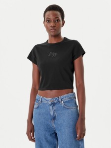 HUGO T-Shirt Rhinestone 50551404 Czarny Slim Fit