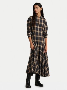 Polo Ralph Lauren Sukienka koszulowa 211A12167001 Brązowy A-Line Fit