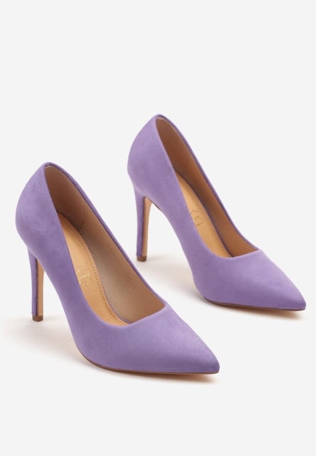 Ciemnofioletowe Klasyczne Szpilki Vices z Wkładką ze Skóry Naturalnej Ennoriel