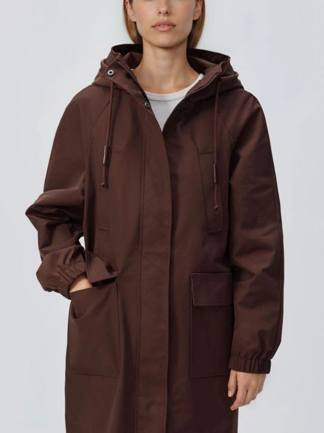 Parka z kapturem - brązowy